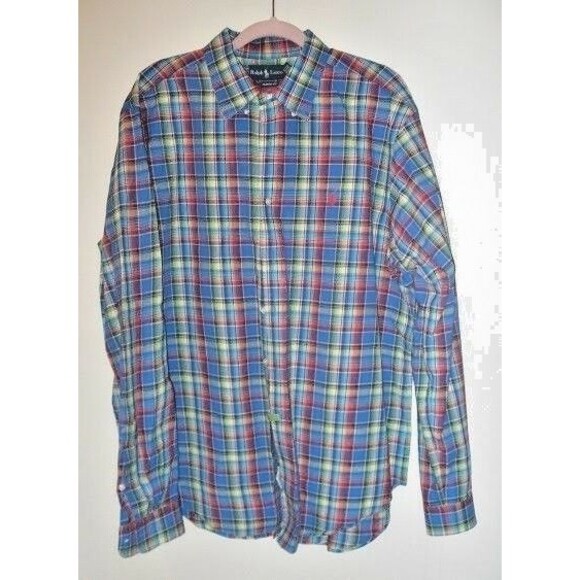 Ralph Lauren Shirt Multi-Colored Plaid Classic Fit Long Sleeve Mens Size XL - Picture 1 of 5